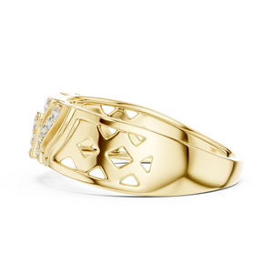 Anillo de Diamante Cultivado en Laboratorio DIAMOND PARAGON, Oro Amarillo de 18 Quilates con Baño de Rodio, Estilo Minimalista para Boda, Compromiso o Uso Diario para Hombre - Product Image 2