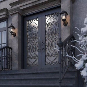 Royal Luxury Traditional Wrought Iron Entrance Gate Security Decorative Anti-theft Modern Design <b>Swing</b> Open Style Rust-Resistant - Product Image 2