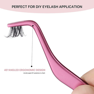 Pince à épiler professionnelle rose Kaamir Instruments pour rehaussement de cils, peigne en acier inoxydable, séparateur de sourcils à 90 degrés KI-CT-120 - Product Image 6