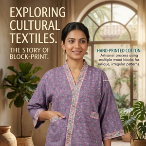 Robe Kimono en Coton Violet à Motifs Floraux pour Femme, Veste Matelassée Imprimée, Coupe Ample, Tenue Décontractée Ouverte sur le Devant - Product Image 6