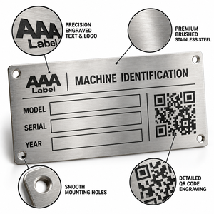 QR Barcode <b>Metal</b> <b>Plate</b> Custom Equipment Nameplate for Asset Identification Serial Number OEM Factory - Product Image 3