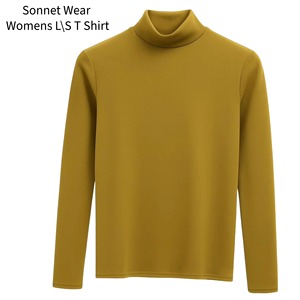 Womens Knites Long Sleeve Slim Fit Pullover <b>Top</b> Winter <b>Layering</b> Shirt - Product Image 3