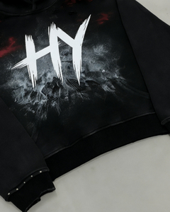 เสื้อฮู้ดแฟชั่นพิมพ์ลาย DTG ผ้าคอตตอนฟอกสี ทรงหนา สไตล์สตรีทแวร์ - Product Image 3