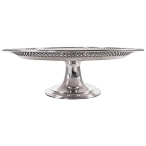 Soporte para pasteles de aluminio de gran calidad con borde decorativo de perlas, bandeja decorativa para postres para bodas y eventos. - Product Image 4