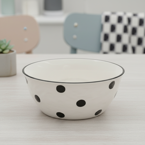 Bol en grès de qualité supérieure 3460896-20, 8 pouces, décoration cercle noir - Product Image 5