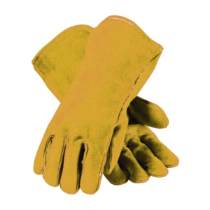 Gants de sécurité robustes en cuir de vachette pleine fleur pour la construction, la lutte contre les incendies, le soudage, l'industrie, le barbecue, avec doublure en coton pour le barbecue - Product Image 2