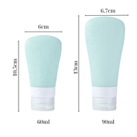 Flacon cosmétique en silicone 60 ml et 90 ml, matériau silicone + PP, haute qualité, design moderne avec couvercle, idéal pour les cadeaux promotionnels