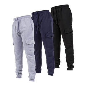 Pantalones deportivos tipo cargo de forro polar para hombre con múltiples bolsillos, pantalones deportivos cálidos, cómodos y elegantes para uso informal al aire libre - Product Image 1