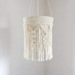 Abat-jour en macramé fait main, écologique, en coton naturel, tissé, rond, pour la maison, le café, l'hôtel, décoration - Product Image 6