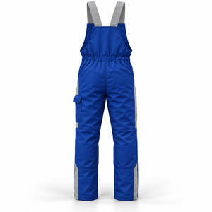 Custom Embroidery Unisex Hi Visibility Breathable Cotton Workshop Bib Overalls Reinforced <b>Knees</b> Adjustable <b>Straps</b> Cargo Workwear - Product Image 3