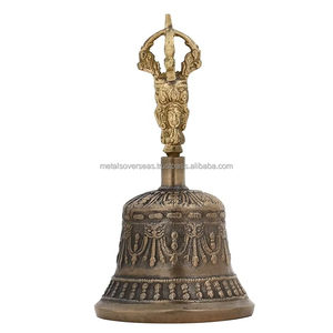 Campana de latón tibetano budista espiritual con mango de Dorje para oración de meditación de autocuración y regalo religioso de Yoga - Product Image 6
