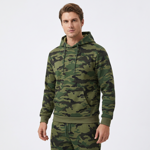Ensemble survêtement camouflage pour homme : sweat à capuche et pantalon de jogging à manches longues, avec cordon de serrage, respirant, décontracté, idéal pour l'automne, 100 % polyester - Product Image 4