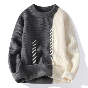 Pull en maille décontracté pour homme, col rond, 100% coton, anti-rétrécissement, respirant, tendance et personnalisé - Product Image 5