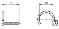 K0714 Steel Retaining Clip DIN 71805 Spherical Seat D1 16 Electro Zinc Plated Fastener for Ball Socket