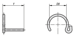 Clip de Retención de Acero K0714 DIN 71805 con Asiento Esférico D1 16, Fijación Electrochapada en Zinc para Rótula - Product Image 6