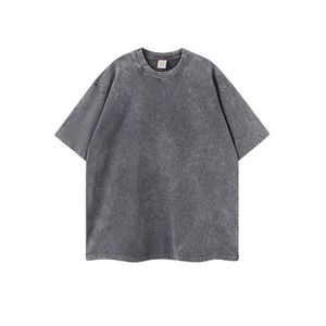 Camiseta de hombre de algodón puro de 280 g, estilo urbano, lavado desgastado, manga corta, cuello redondo, corte holgado, novedad 2026 - Product Image 3