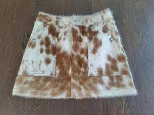 Mini-jupe en cuir de vachette à poils, jupe à franges en peau de bête, tendance, décontractée, streetwear pour femmes - Product Image 6