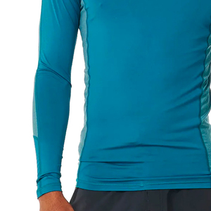 <b>Men</b> Rash Guard <b>Compression</b> Jacket OEM ODM Custom Manufacturer UV Protection Swim Surf Wear Front Logo Polyester <b>Men</b> Rash Guard - Product Image 2