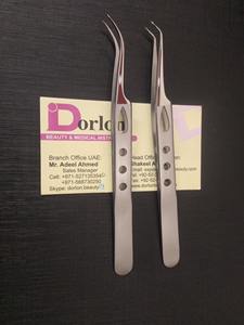 Marque privée Conception personnalisée Grip en acier inoxydable Extensions de cils semi-incurvées à 45 degrés Pince à épiler Volume durable Cils - Product Image 2