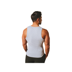 Débardeur gris sans manches pour homme, col rond, couleur unie, décontracté, en coton tricoté, pour la salle de sport - Product Image 3