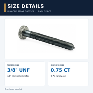 หินเจียรเพชร 2 ชิ้น 0.75 กะรัต ขนาด 3/8 นิ้ว เกลียว UNF สำหรับเครื่องเจียร์วาล์ว หินเจียรแต่งหน้าวาล์ว ล้อเจียรแต่งหน้าวาล์ว - Product Image 2