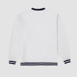 <b>Men</b> Custom Rib Smart Comfort Blend Anti-Wrinkle 350g Front Logo Raglan Sleeve <b>Crewneck</b> <b>Sweatshirt</b> - Product Image 2