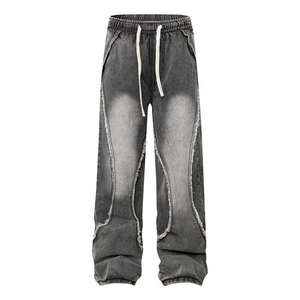 Manufacturer Direct Men's Wholesale Breathable Casual Dark Straight Solid Denim Jeans Embroidery for Summer Autumn Winter - Product Image 2