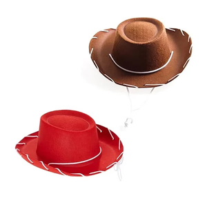 GENERSA SPORTS Unisex Cowboy <b>Hat</b> Red Brown Felt 100% Polyester Digital Printing Western Style Adjustable <b>Band</b> Party Casual Four - Product Image 1
