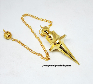 Magnifique pendule en métal doré en forme de soucoupe volante, fait main, pour la radiesthésie - Métaphysique, Nouvelle Ère, prix raisonnable chez Amayra Crystals Exports - Product Image 5