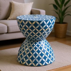 Mesa Auxiliar de Bambú con Incrustaciones de Hueso, Diseño Artesanal, Decoración de Lujo para el Hogar, Muebles para Dormitorio y Sala de Estar, India RR ENTERPRISES Direct - Product Image 3