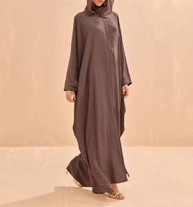 2026New Luxurious Women Kaftan Abaya Dress Handmade Turkish Floor Length Long Sleeve Soft Breathable Polyester Floral Loose Fit - Product Image 6