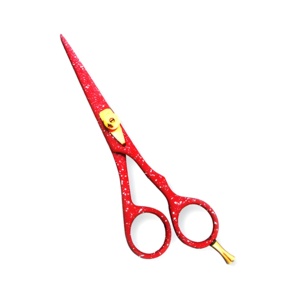 2024 Top vente pas cher barbier cheveux ciseaux Salon cisaillement haute qualité rasoir bord ciseaux logo personnalisé rouge cisaillement coiffure - Product Image 1