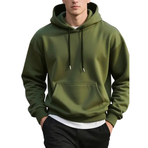 High Quality 350gsm Heavyweight Fleece Polyester/Cotton Winter Blank Hoodie Custom Pullover <b>Stand</b> Collar Breathable Men - Product Image 5