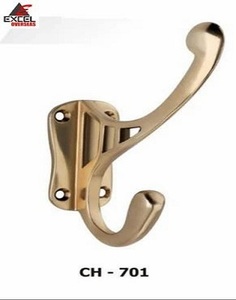 Gancho para sombreros y abrigos de latón con diseño de manija, para instalaciones estándar en puertas, precio al por mayor - Product Image 1