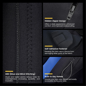 Customized Design Chest Zip Diving Suit Full Body Neoprene <b>Wetsuit</b> for Men 5mm Surfing Wet Suits Warm Full Body Swim Suits - Product Image 2