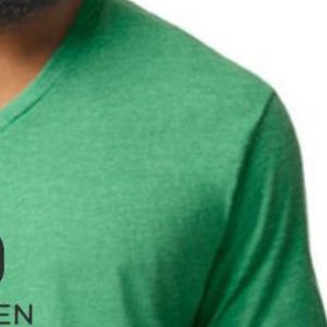 Camiseta de Cuello en V para Hombre, Color Verde Irlandés, Ligera, Suave, Transpirable, de Manga Corta, Informal, Básica, Mezcla de Algodón, para Uso Diario - Product Image 4