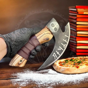 Cortador de Pizza de Alta Calidad, Mini Hacha con Mango de Madera de Fresno y Funda de Cuero, Cortador de Pizza para Exteriores, Hachas de Cocina - Product Image 5