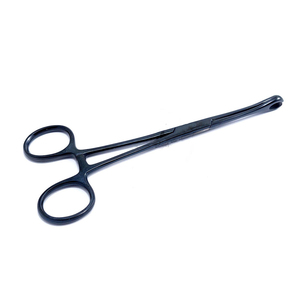 Foerster <b>Sponge</b> Holding Forceps Straight Gold Plated Surgical Instrument Ring <b>Handle</b> CE OEM - Product Image 3