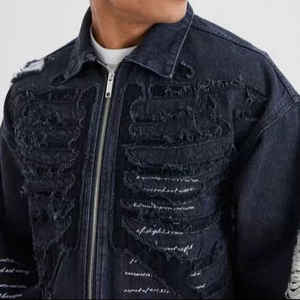 Ventes en gros de vestes en denim pour hommes de la meilleure qualité, tissu personnalisé, manches longues, veste en denim pour hommes - Product Image 6