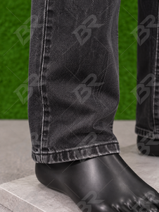 Vaqueros de mezclilla para hombre de talla grande, desgastados, de cintura media, lisos, lavados, de pierna ancha, rectos, de longitud completa, pantalones casuales - Product Image 4