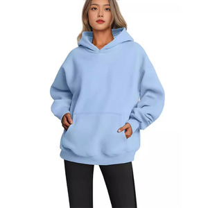 เสื้อฮู้ดผู้หญิงขายส่งสำหรับฤดูหนาว พิมพ์โลโก้ OEM ผ้าฟลีซ โพลีเอสเตอร์/คอตตอน ทรงโอเวอร์ไซส์ สไตล์สตรีทแวร์ - Product Image 1