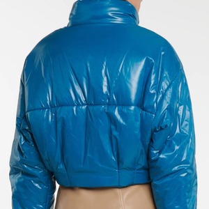 Factory Manufacture 100% Waterproof Windproof <b>Stand</b> Collar Shinny Puffer Jacket Warm Women's Winter Padded Down Coat - Product Image 2
