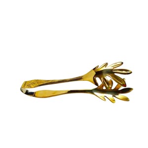 Pince à glace élégante en argent plaqué antique avec motif coquillage orné, idéale pour les bars, mariages, fêtes et usage domestique – Prix bas - Product Image 6