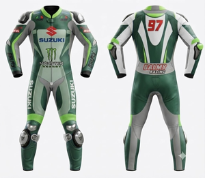 Men’s Zuzuzki Cowhide/Kangaroo Leather Track Racing 1Pc Suit Jumpsuit/Traje Motorcycle Gear Made To Measure CE <b>Level</b> 2 - Product Image 1