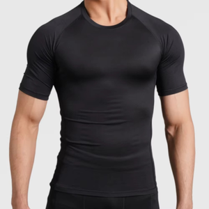เสื้อรัดรูปสำหรับผู้ชายสำหรับกีฬายิวยิตสู UPF50+ เป็นมิตรกับสิ่งแวดล้อม ระบายอากาศได้ดี ซับเหงื่อ แขนสั้น ออกแบบโลโก้ได้ตามต้องการ - Product Image 1