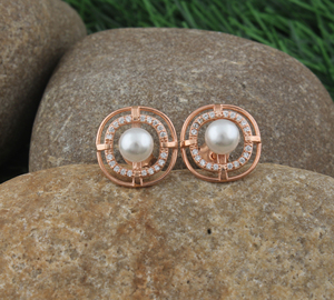 925 Sterling <b>Silver</b> Pearl <b>Stud</b> Earrings Natural Freshwater Pearl Earrings Minimalist Round White Pearl Jewelry Wholesale for Ret - Product Image 4