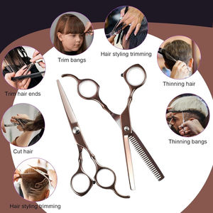 Tijeras de Barbero Premium de Acero Inoxidable VG10 para Diestros, Punta de Cuchilla Afilada, 30 Dientes, Mango Mediano para Cabello - Product Image 3