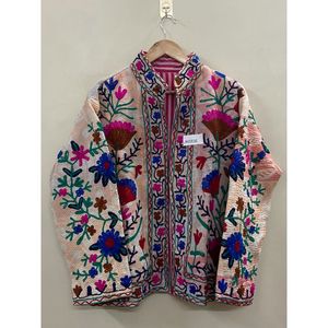 Boho Suzani <b>Kantha</b> Embroidery Eco-Friendly Woven Breathable Autumn Floral <b>Jacket</b> Women full sleeves Regular Fit Size <b>Jacket</b> - Product Image 4