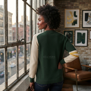 <span class=keywords><strong>Cardigan</strong></span> a Maniche Lunghe con Scollo a V in Maglia Bicolore Verde Militare e <span class=keywords><strong>Beige</strong></span>, Stile Casual, della Confraternita Internazionale Cosh - Product Image 5