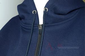 Custom Ladies <b>Navy</b> Blue Acid Wash Solid <b>Fleece</b> 100% Organic Cotton Tracksuit Set Relaxed Hoodie High Waist Joggers Two Piece - Product Image 5
